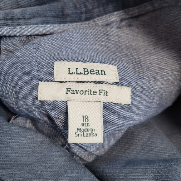 L.L.Bean Women's Favorite Fit Blue Corduroy Pants Size 18 Regular - Picture 5 of 8
